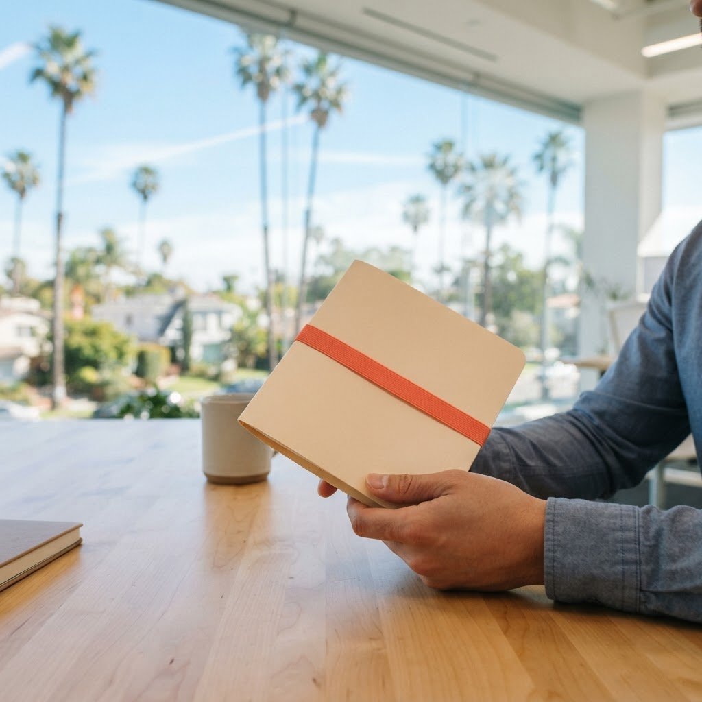 Organized documents for a home builder meeting