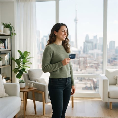 A happy tenant relaxing in a modern apartment