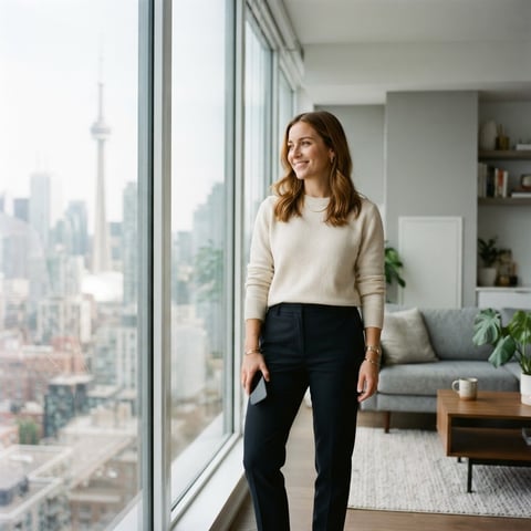 A happy tenant relaxing in a modern apartment