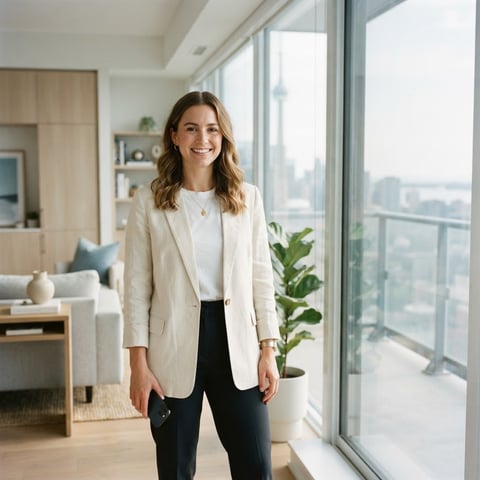 A happy tenant relaxed in a modern apartment