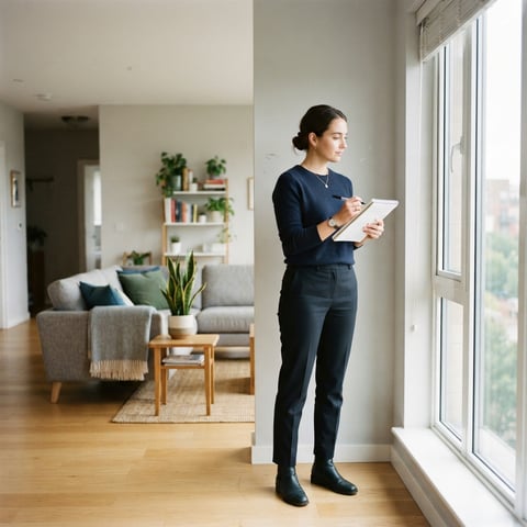 A tenant inspecting an apartment during move-in
