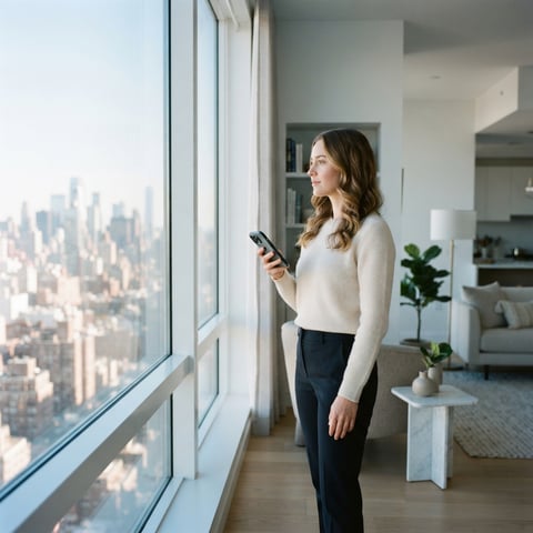 Young professional relaxing in a modern apartment