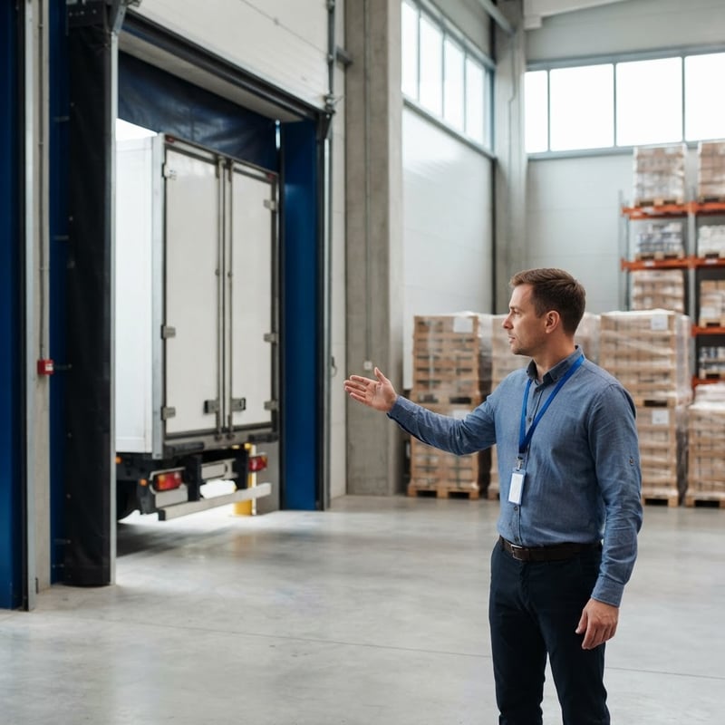 Logistics manager overseeing a freight loading bay in Toronto